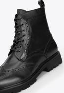 Men's leather lace up boots, black, 95-M-701-3-42, Photo 7