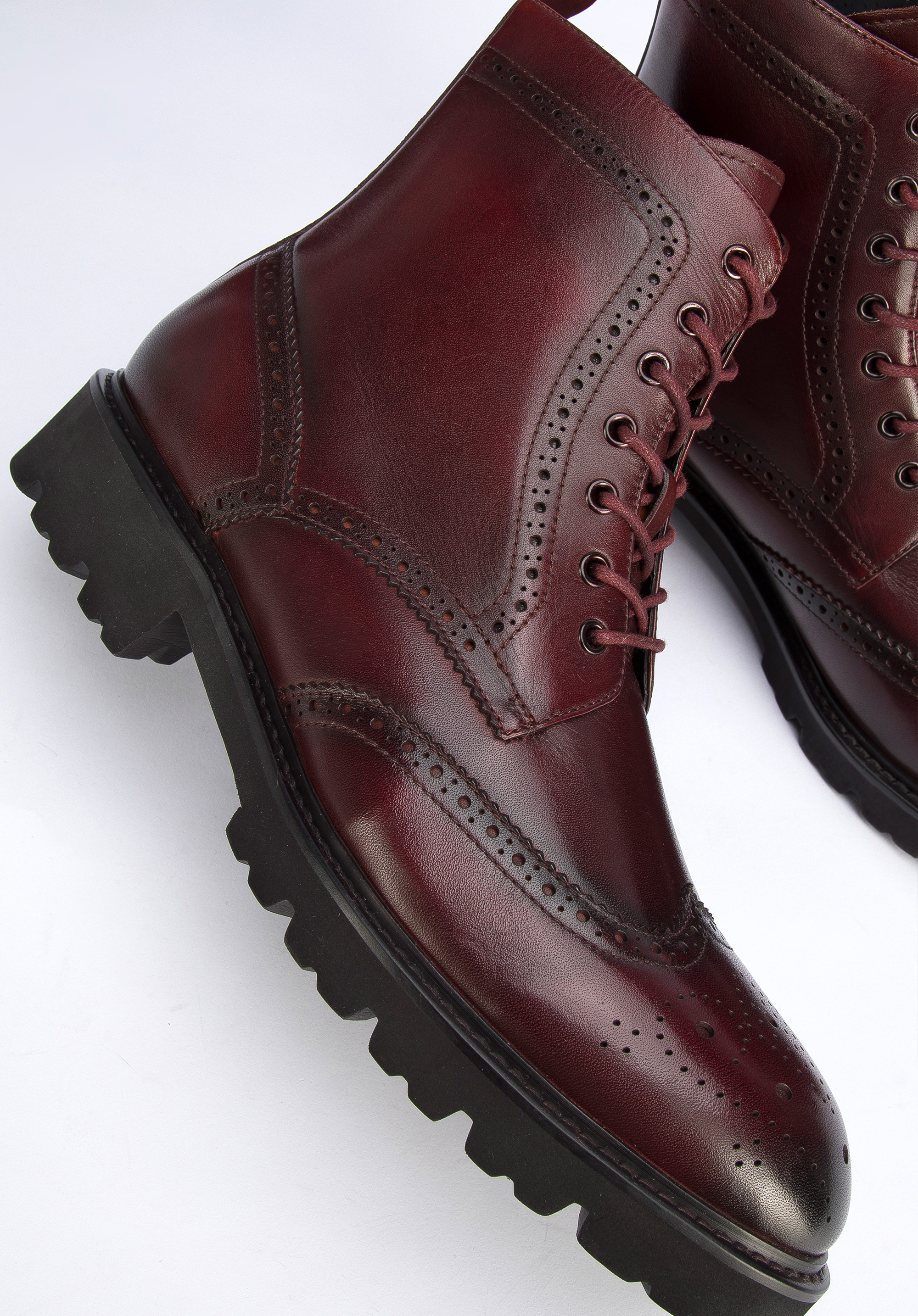 Burgundy lace up on sale boots