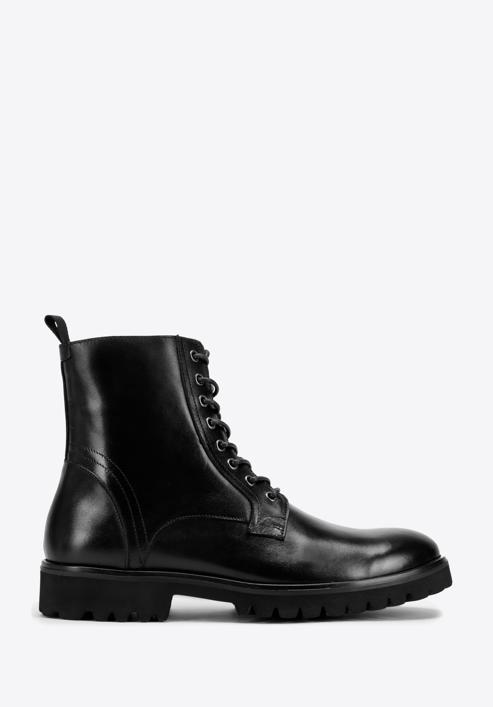Men's leather combat boots, black, 97-M-503-1-45, Photo 1