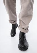 Men's leather combat boots, black, 97-M-503-4-43, Photo 15