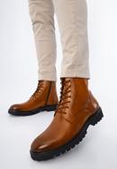 Men's leather combat boots, brown, 97-M-503-1-41, Photo 15