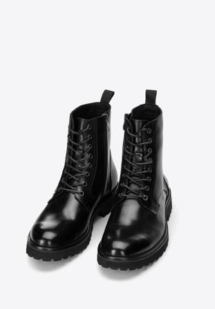 Men's leather combat boots, black, 97-M-503-1-43, Photo 1