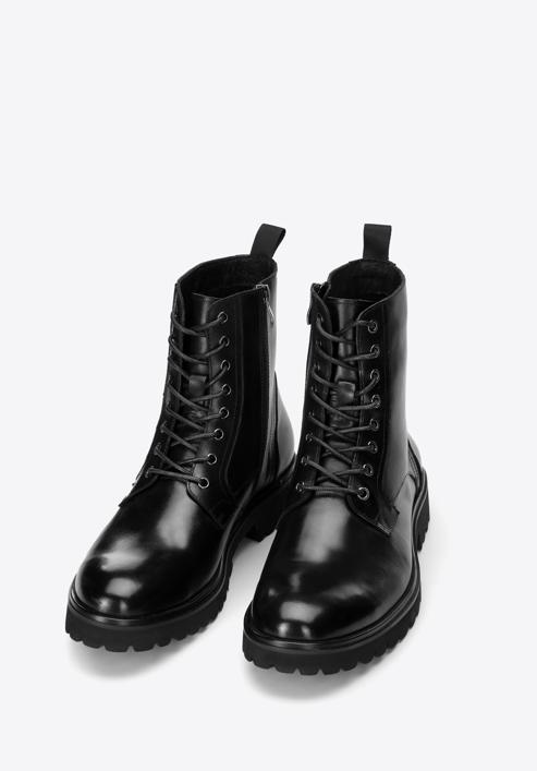 Men's leather combat boots, black, 97-M-503-1-45, Photo 2
