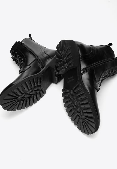 Men's leather combat boots, black, 97-M-503-4-43, Photo 6