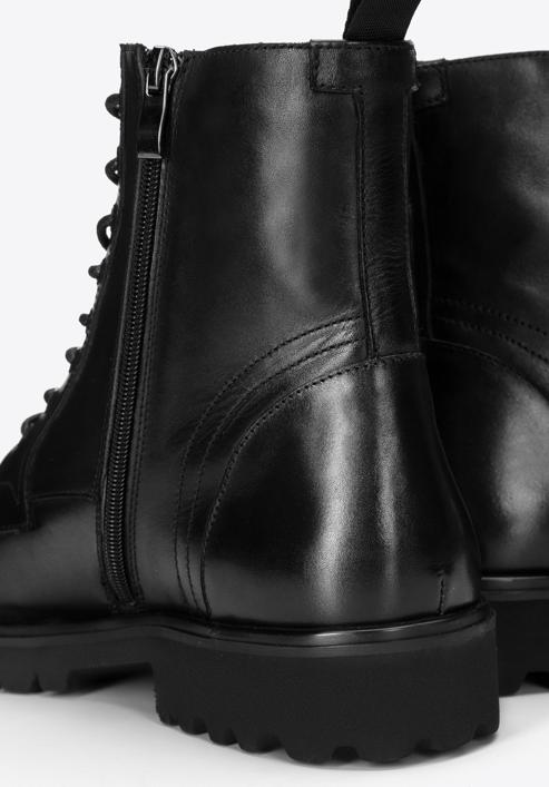 Men's leather combat boots, black, 97-M-503-1-45, Photo 7