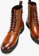 Men's leather combat boots, brown, 97-M-503-1-40, Photo 7