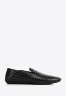 Men's interwoven leather loafers, black, 96-M-514-4-41, Photo 1