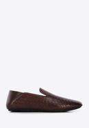 Men's interwoven leather loafers, dark brown, 96-M-514-1-42, Photo 1