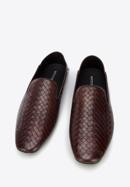 Men's interwoven leather loafers, dark brown, 96-M-514-1-42, Photo 3