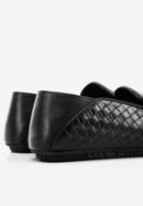Men's interwoven leather loafers, black, 96-M-514-1-44, Photo 7