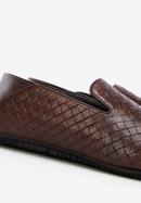 Men's interwoven leather loafers, dark brown, 96-M-514-1-41, Photo 7