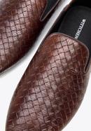 Men's interwoven leather loafers, dark brown, 96-M-514-4-41, Photo 8