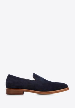 Men's suede loafers, navy blue, 96-M-708-N-42, Photo 1