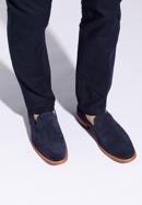 Men's suede loafers, navy blue, 96-M-708-5-44, Photo 15