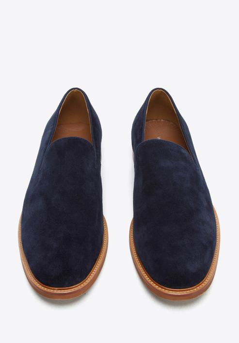 Men's suede loafers, navy blue, 96-M-708-N-43, Photo 3