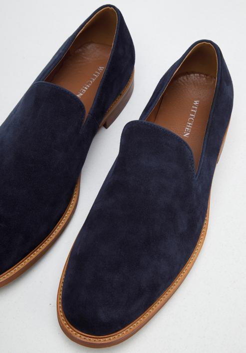 Men's suede loafers, navy blue, 96-M-708-Z-41, Photo 7
