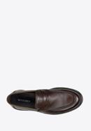 Men's leather penny loafers, dark brown, 97-M-516-5-42, Photo 5