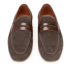 penny loafers, dark brown - light brown, 92-M-507-8-41, Photo 1