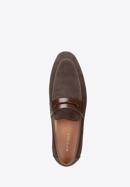 penny loafers, dark brown - light brown, 92-M-507-8-44, Photo 4