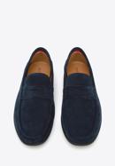 Men's suede penny loafers, navy blue, 96-M-510-N-41, Photo 2