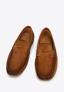 Men's suede penny loafers, brown, 96-M-510-N-45, Photo 3