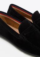 Men's suede penny loafers, black, 96-M-510-N-45, Photo 7