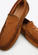 Men's suede penny loafers, brown, 96-M-510-N-45, Photo 7
