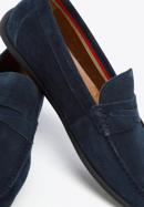 Men's suede penny loafers, navy blue, 96-M-510-N-41, Photo 7