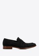 Men's suede penny loafers, black, 96-M-707-N-40, Photo 1