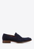 Men's suede penny loafers, navy blue, 96-M-707-6-39, Photo 1