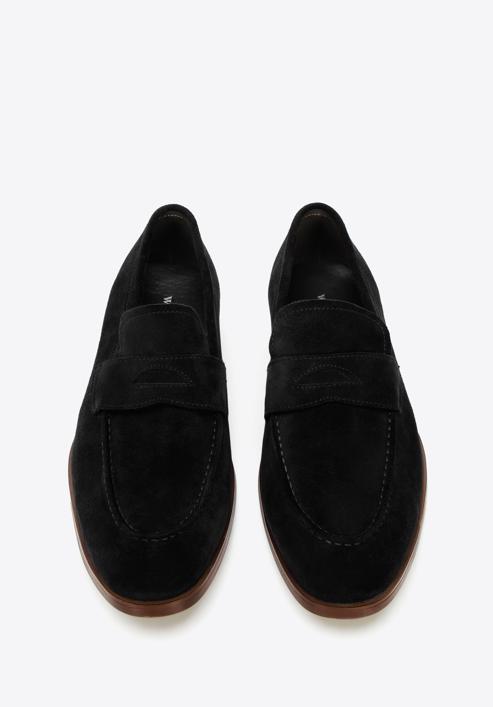 Men's suede penny loafers, black, 96-M-707-6-42, Photo 2