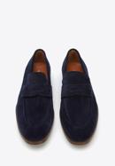 Men's suede penny loafers, navy blue, 96-M-707-1-40, Photo 2