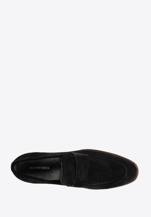Men's suede penny loafers, black, 96-M-707-6-42, Photo 5