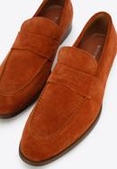 Men's suede penny loafers, brick red, 96-M-707-6-39, Photo 7