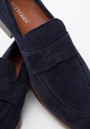 Men's suede penny loafers, navy blue, 96-M-707-6-40, Photo 7
