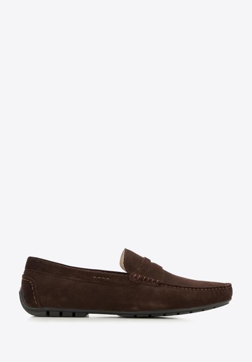 Men's suede penny loafers, dark brown, 94-M-500-5-41, Photo 1