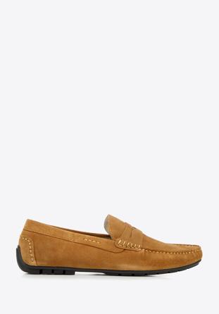 Men's suede penny loafers, brown, 94-M-500-5-41, Photo 1