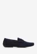 Men's suede penny loafers, navy blue, 94-M-500-5-42, Photo 1