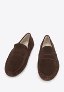 Men's suede penny loafers, dark brown, 94-M-500-4-40, Photo 2
