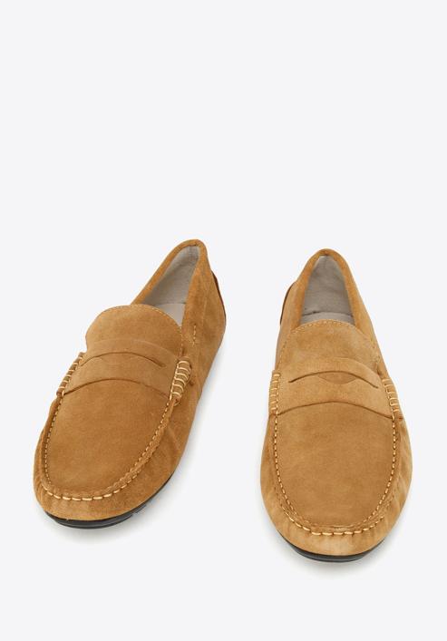 Men's suede penny loafers, brown, 94-M-500-5-42, Photo 2
