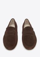 Men's suede penny loafers, dark brown, 94-M-500-4-40, Photo 3