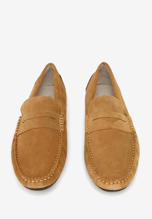 Men's suede penny loafers, brown, 94-M-500-5-42, Photo 3