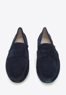 Men's suede penny loafers, navy blue, 94-M-500-5-41, Photo 3