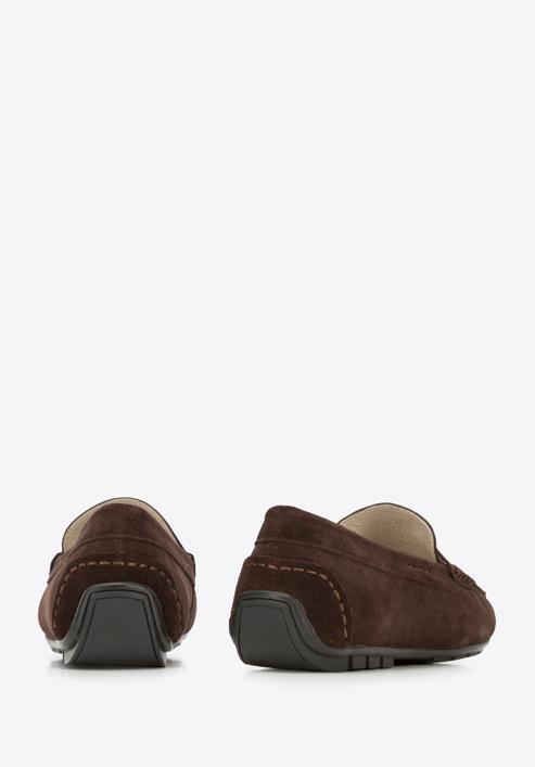 Men's suede penny loafers, dark brown, 94-M-500-4-40, Photo 5