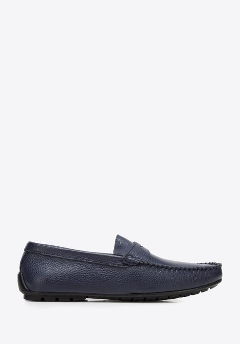 Men's leather penny loafers, navy blue, 94-M-903-5-42, Photo 1