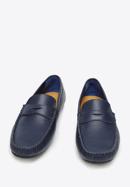 Men's leather penny loafers, navy blue, 94-M-903-N-40, Photo 2