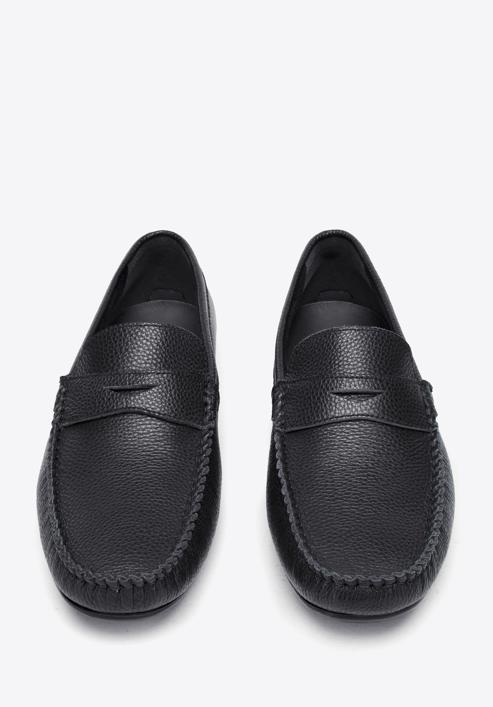 Men's leather penny loafers, black, 94-M-903-N-44, Photo 3