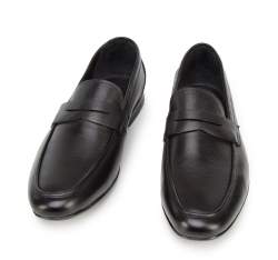 Men's leather penny loafers, black, 94-M-504-1-41, Photo 1