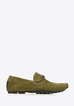 Men's suede driver loafers, olive, 92-M-903-Z-40, Photo 1