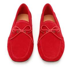 Men's suede driver loafers, red, 92-M-903-3-44, Photo 1